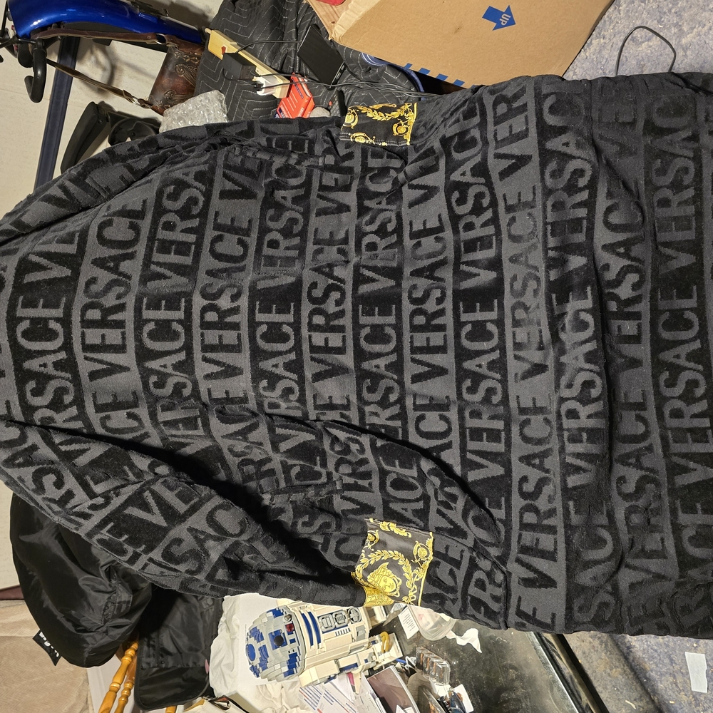 Versace Black and Gold Bathrobe Large